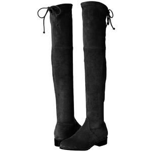 Black Suede Kaitlyn Pan Over the Knee Boots - size 8